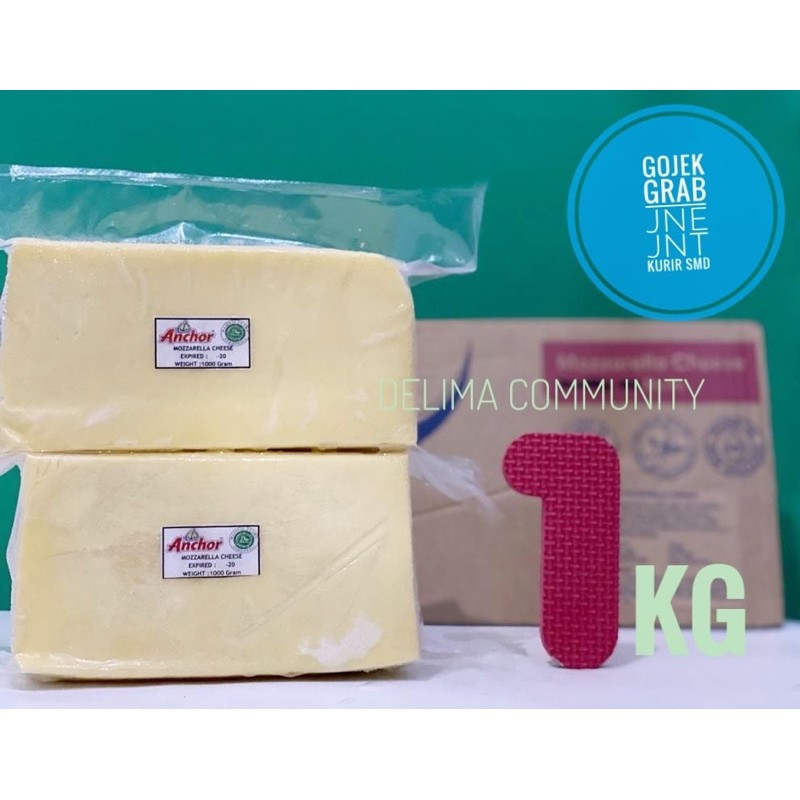

Keju Mozarella Anchor/Mozarella Murah BPOM RI &HALAL MUI - Repack 1Kg