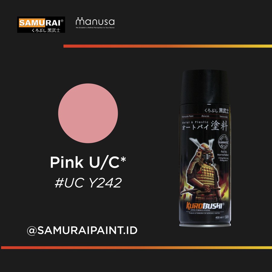 (UnderCoat) UCY242 Pink - SAMURAI PAINT Cat semprot/Pilox/Aerosol