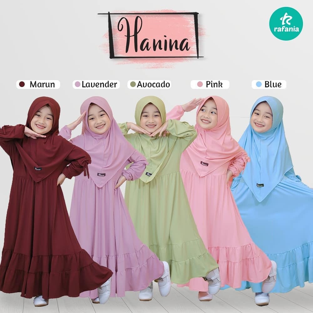 Promo Gamis Anak Hanina kids muslim 2-3 tahun dan 3-5 Tahun