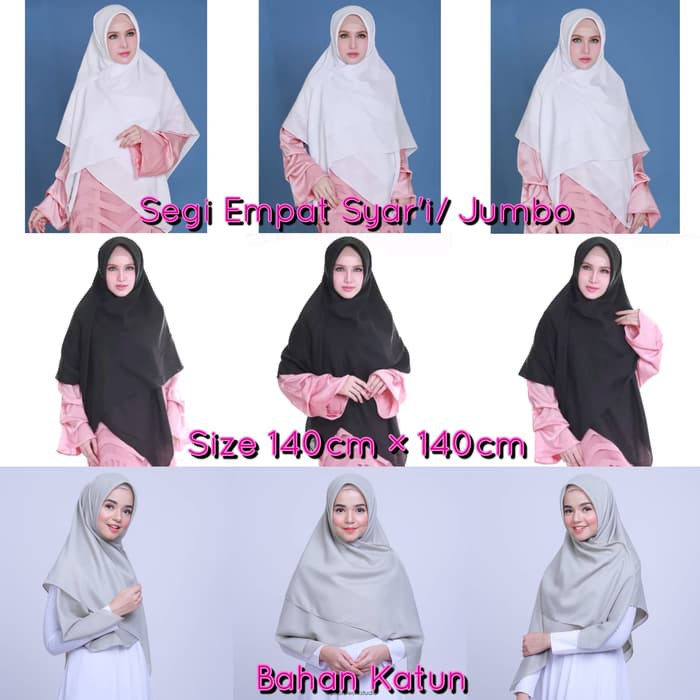 HIJAB KERUDUNG JILBAB SEGI EMPAT JUMBO SYAR'I SAUDIA UMAMA