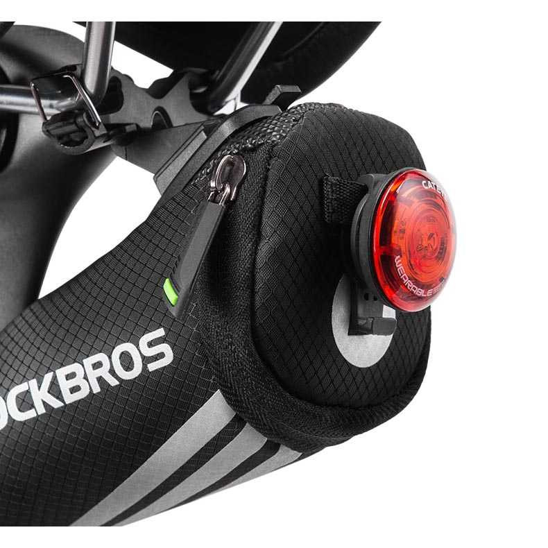 Tas Sepeda Rockbros Mini Bicycle Waterproof Saddle Rear Bag Anti Air Debu Hitam Portable Gadget