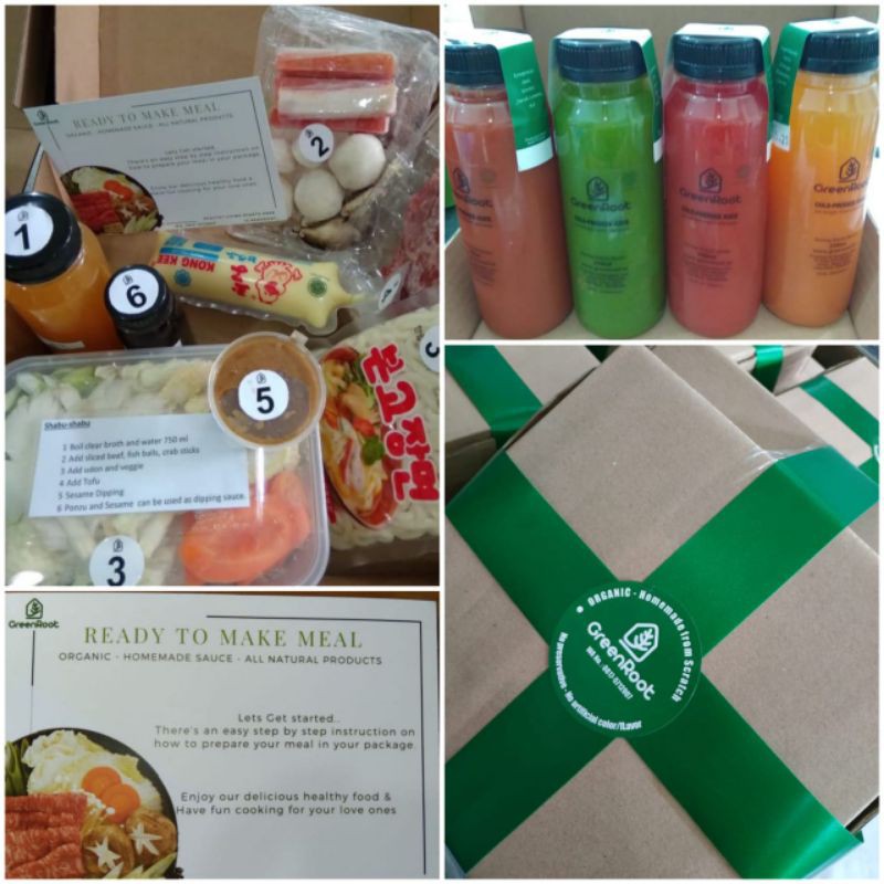 

Hampers "4 @250ml premium organic cold pressed juice lebaran special edition + ready to make meal
