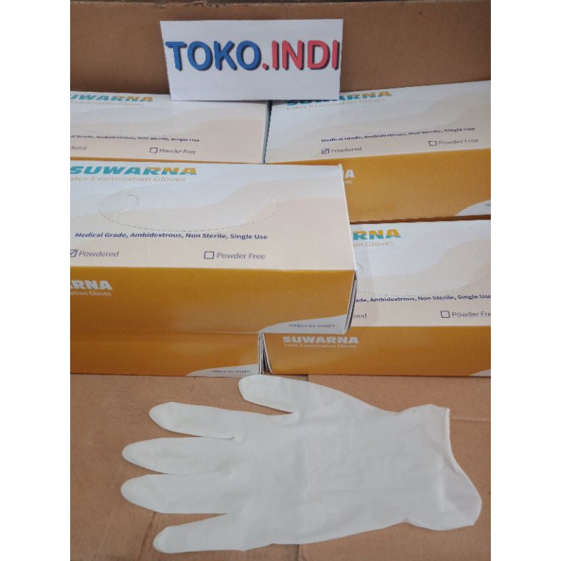 Sarung Tangan Latex Merek Suwarna / Sarung tangan powder / Sarung tangan Disposible