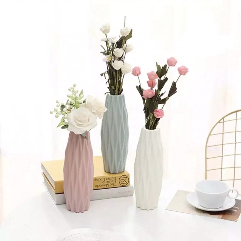 Vas / Pot Bunga Plastik Aesthetic (HANYA POT) HARAP BACA DESKRIPSI & REVIEW SEBELUM CO