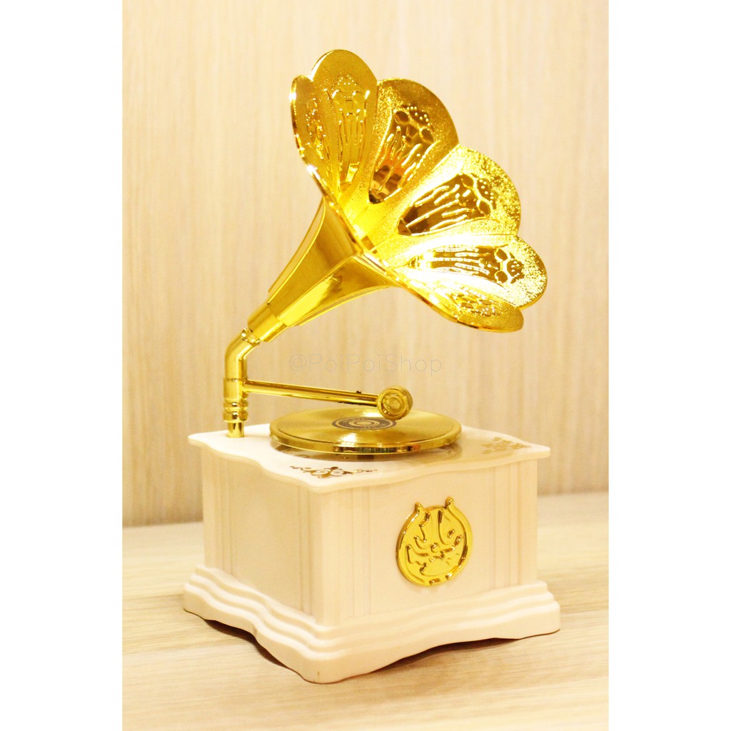 Kotak Musik Romantis Phonograph Gramophone Player Kaset Jadul Vintage Kado Hadiah Music Box