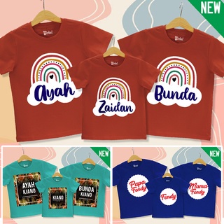 Kaos Keluarga Nama bebas baju Couple Family Anak Dewasa Lengan Pendek tangan Panjang Custom banyak w