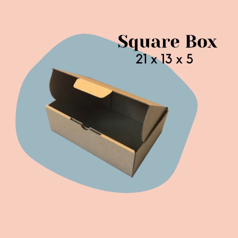 

SQUARE BOX // KARDUS DIE CUT KARTON COKLAT PACKAGING 21x13x5