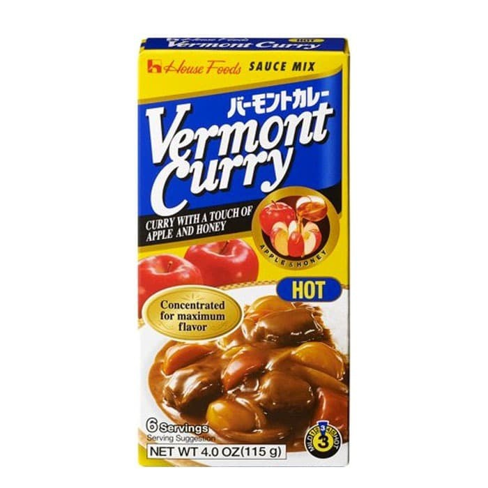 House Vermont Curry : Hot 115 Gram (Bumbu Kari Jepang) non halal