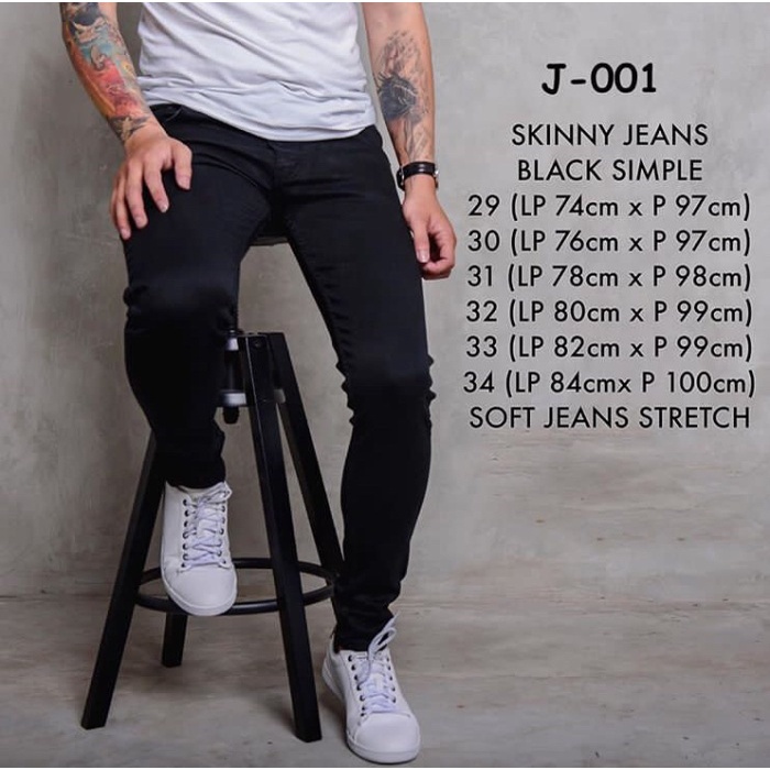 

(TERLARIS) J001 Skinny Jeans Black Simple - 33