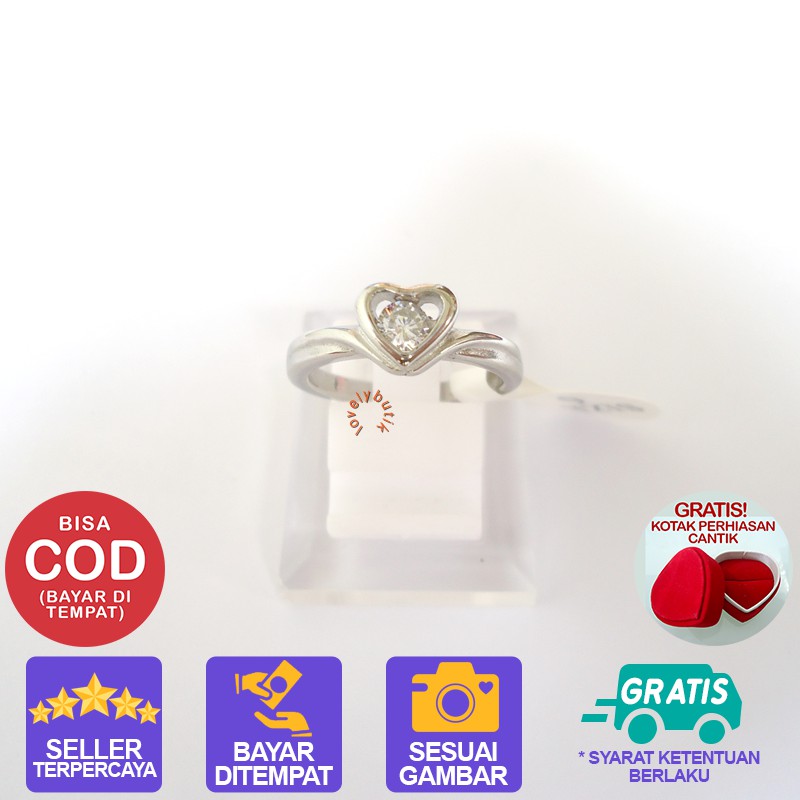 Lovelybutik Cincin Titanium Anti Karat Lil1 Cincin Wanita Titanium Model Permata Love