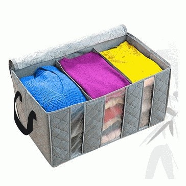 STORAGE BOX 65 liters bamboo charcoal clothing boxes 3layer baju organizer bag rumah tangga portable