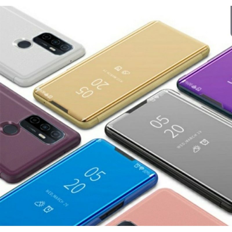 [COD] Oppo A53 / Oppo A33 2020 Flip Cover Miror Clear View Wallet Casing Dompet