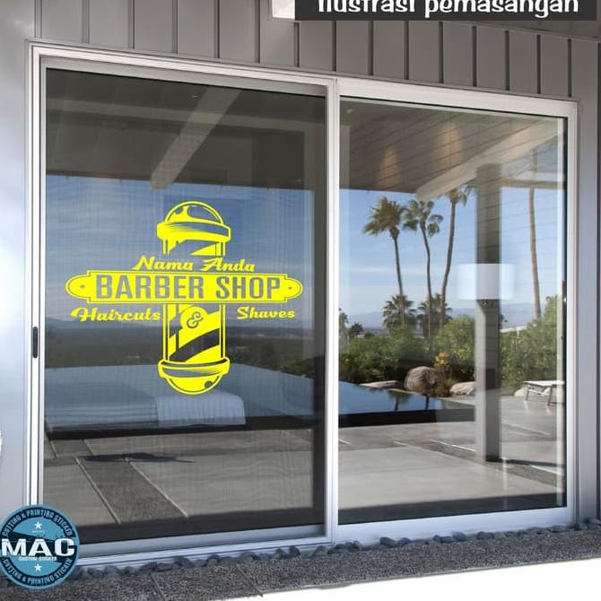 

<H-OZT) <♡) CUTTING STICKER BARBERSHOP - BISA CUSTOM NAMA ANDA <siap dikirim)