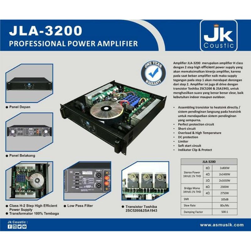 Power Amplifier JK-coustic JLA-3200 Original