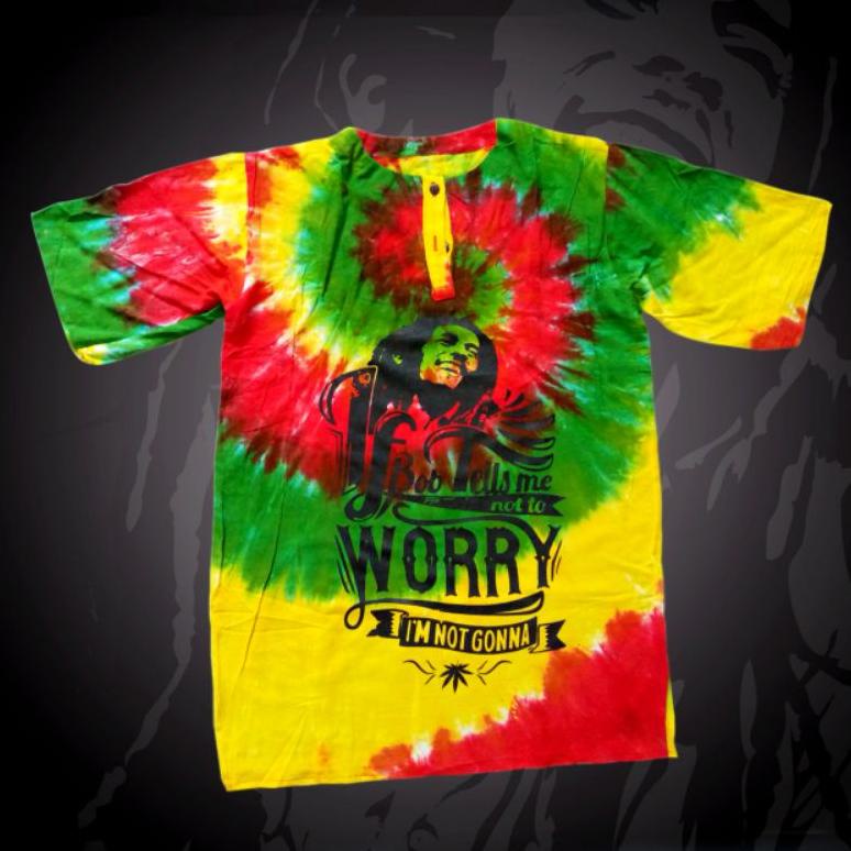 [KODE PRODUK 8186Z] Grosir Baju Pantai Kaos Pantai Reggae Rasta Jamaica Bob Marley 420 Tie Dye