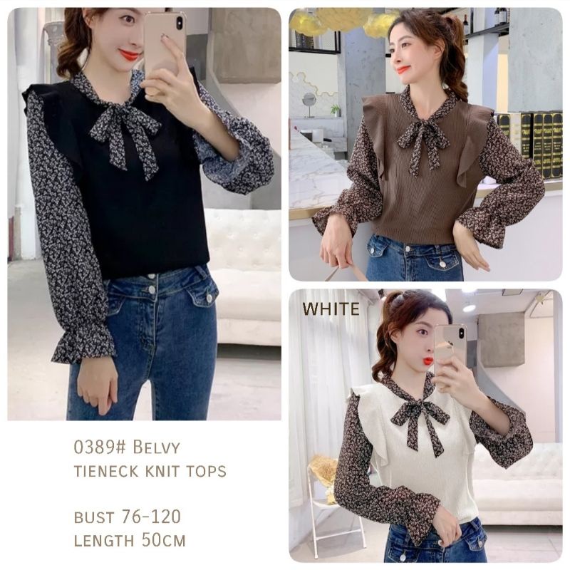 BELVY TIENECK KNIT TOP KODE0389 IMPORT