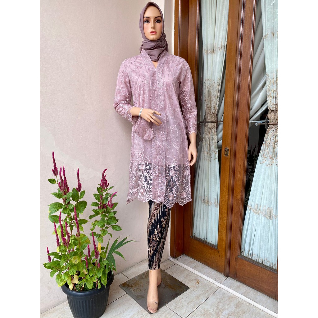 SET KEBAYA KARTINI TUNIK TULLE MUTIARA BORDIR / SET KEBAYA PESTA