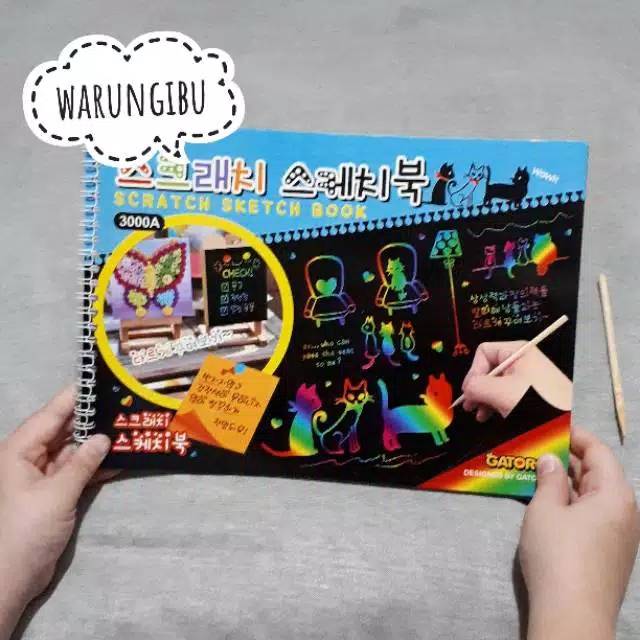 

Scratch Sketch Book Buku Coret Mencoret Warna Warni