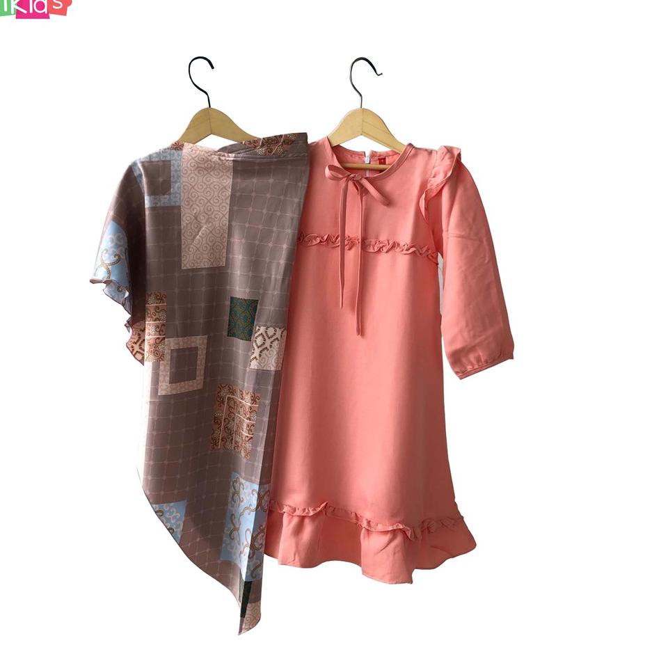 BFGEBY <COD> Ulikids Gamis Anak Motif Polos Pita Bahan Maxmara Premium ☣ (Model Baru)