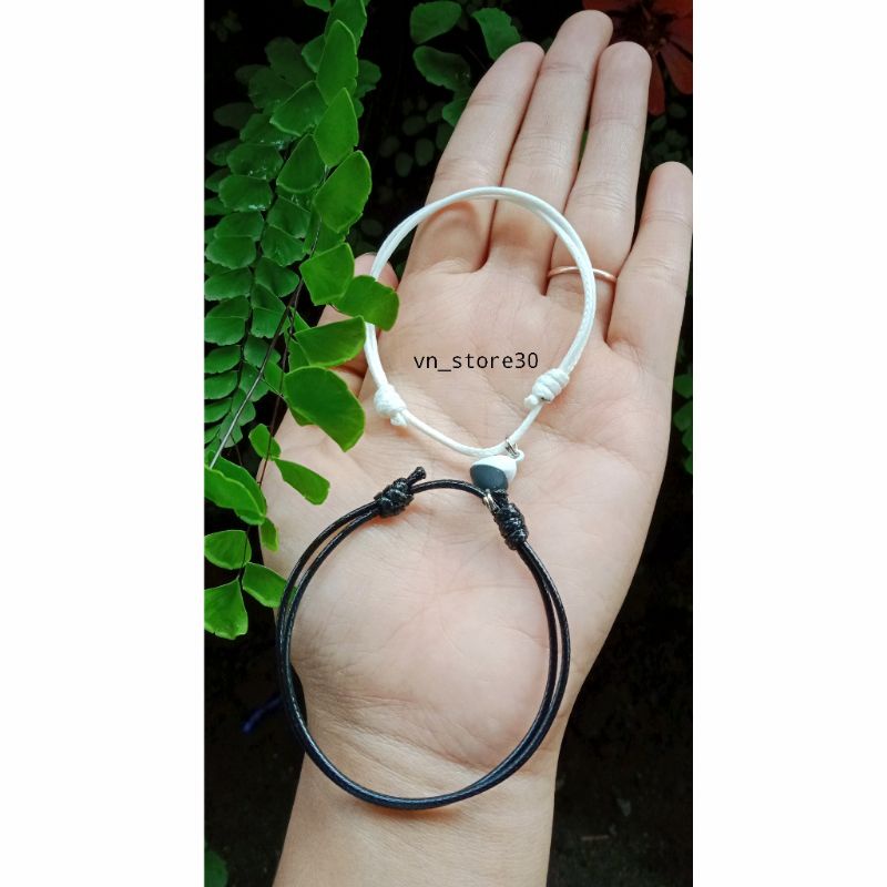 [[NEW]]~GELANG TALI HITAM-PUTIH COUPLE MAGNET LOVE HITAM-PUTIH~