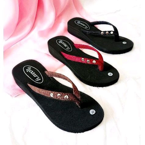 SANDAL JEPIT WANITA - SANDAL WEDGES SPON - SANDAL JEPIT SPON  - SANDAL SPON WANITA - WEDGES WANITA - SANDAL CEWEK ( KELING 3)