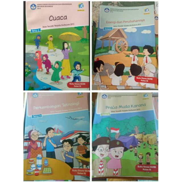 Satu Paket Buku Kelas 3 SD MI Tema 5678 - Semester 2 Modul tematik Revisi 2018
