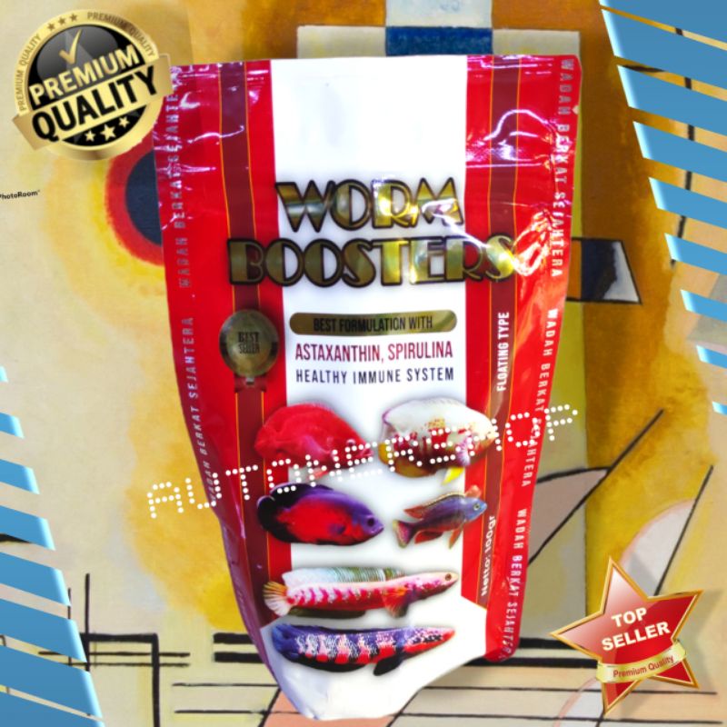 Worm booster red pellet floating channa discuss ikan hias