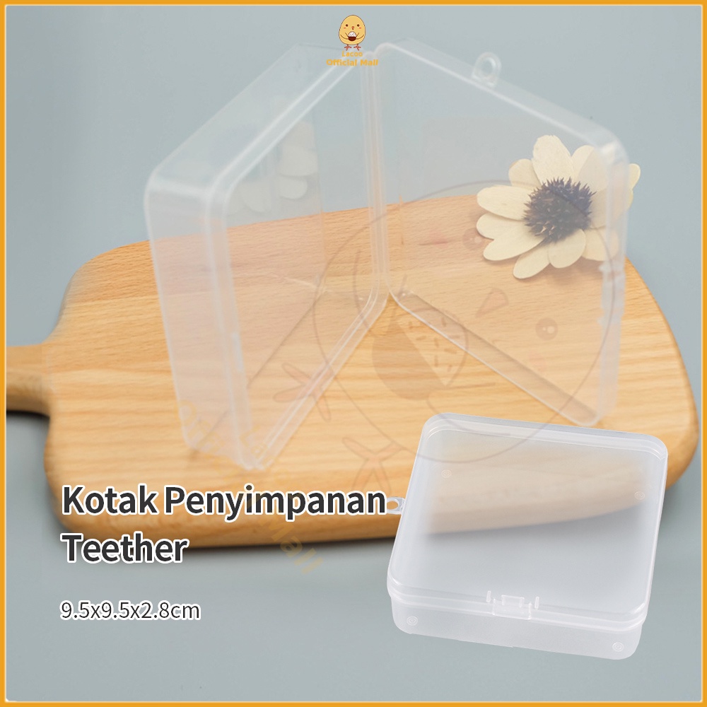 Kotak penyimpanan teether anti tumpah Plastik kotak transparan persegi