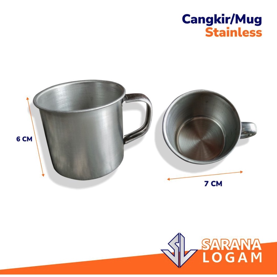 Mug/Gelas/Cangkir Kopi Stainless 7 CM Grosir