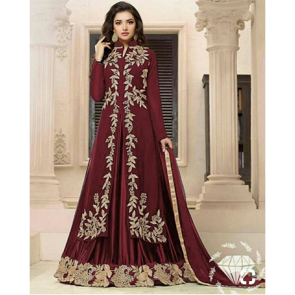 HCL Dress Kroya - Dress Muslim Wanita Trendy - Gamis Wanita Model India - Busana Muslim Wanita