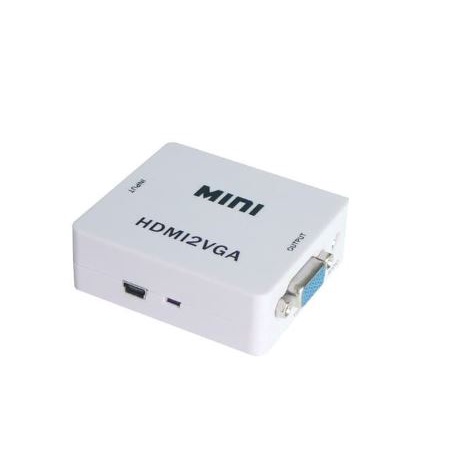 Hdtv female to vga female 3.5mm audio 1080p mini box adapter converter - Hdtv in to vga out full hd