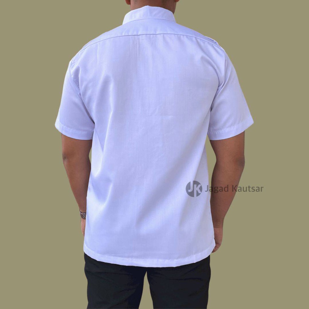 Seragam Putih Pendek PNS Pria, Baju PNS, Kemeja Putih PDH