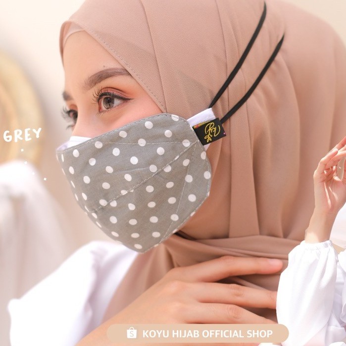 Koyu Hijab Masker 3ply Polkadot Best Seller