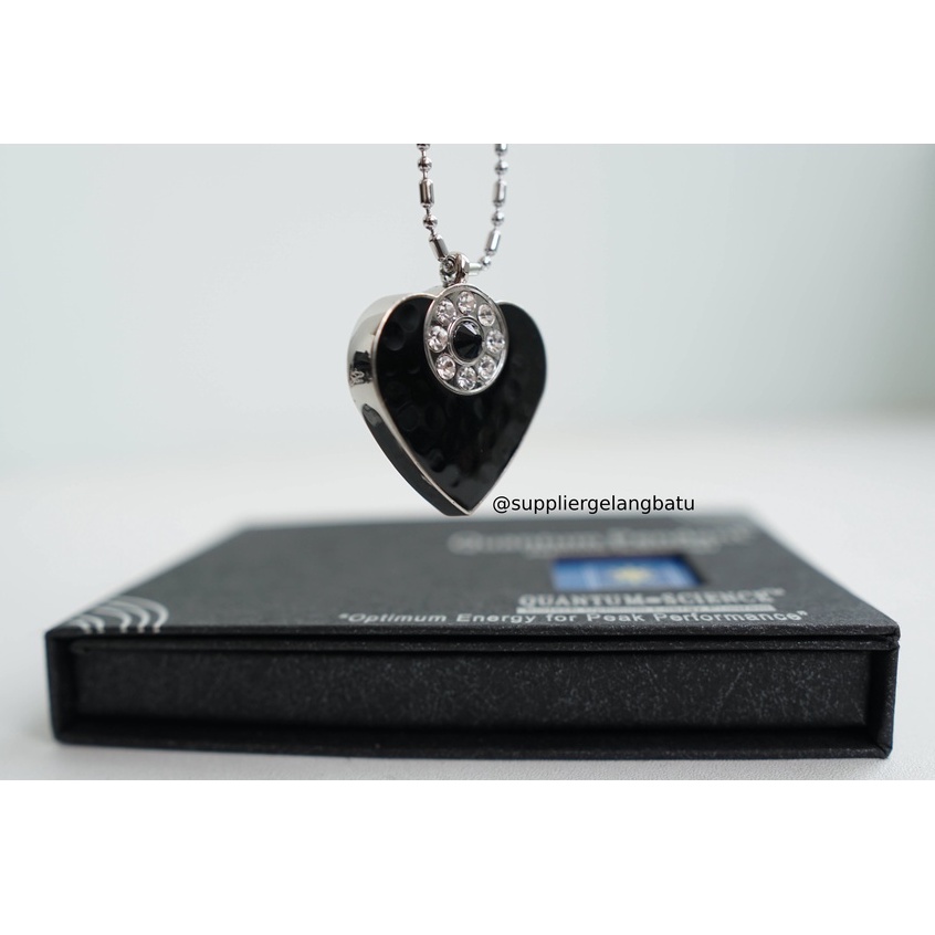 Kalung quantum pendant LOVE permata giok HITAM japanese technology