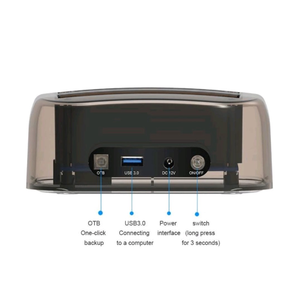 DOCKING HDD DUAL BAY SATA TRANSPARAN 3.0 WITH USB HUB + CARD READER