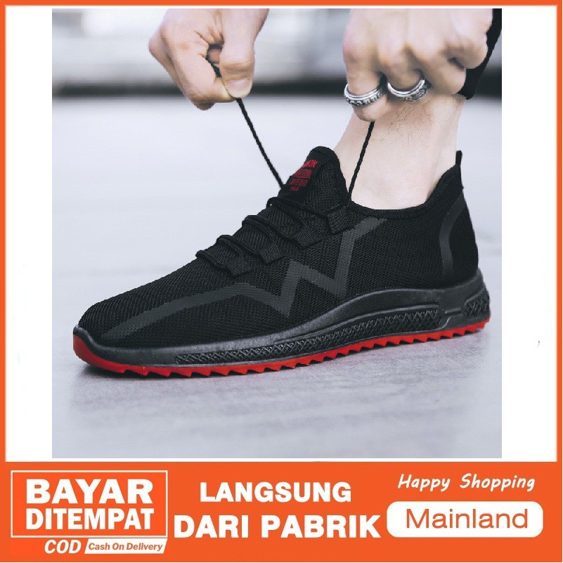 Mainland Sepatu Pria Sneakers Olahraga Lari Pria Sekolah Kerja Casual Running Fashion Shoes MR204