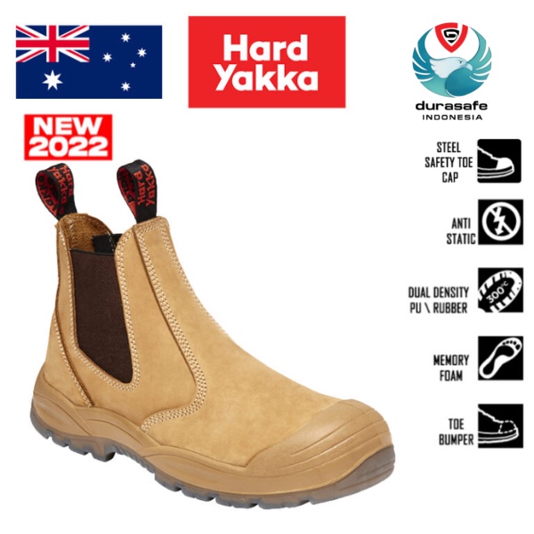 Sepatu Safety Pria HARD YAKKA Y60324 Utility Elastic Gusset Safety Boots ORIGINAL