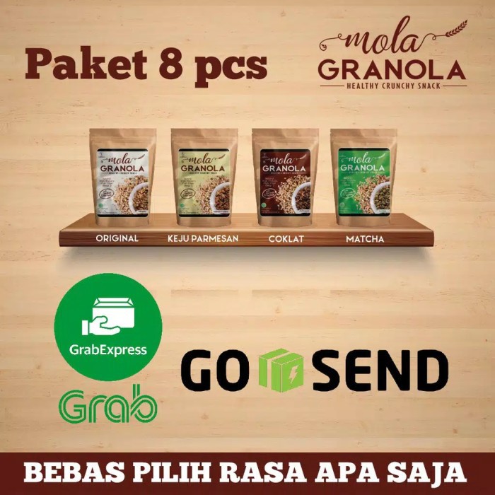 

Mola Granola Paket Hemat 8 Pcs Bebas Pilih Rasa Netto 100gr Terbaru
