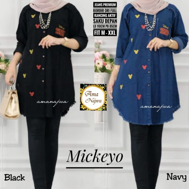 Tunik Jeans Wanita Mickeyo Ld 110 Pb 85