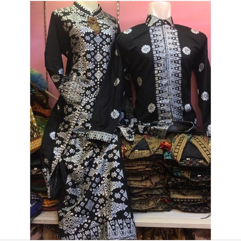 baju songket kurung Ashanti warna hitam silver