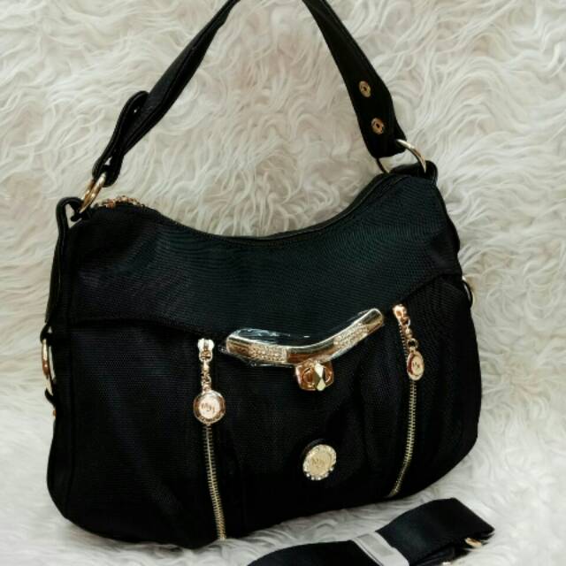TAS SLEMPANG CANVAS WANITA MJL BLACK