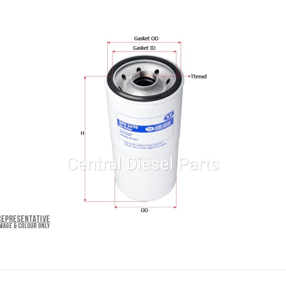 Filter Oli / Oil Filter  3313279 37540-01101 SFO2670 SFO 2670 Sure Filter