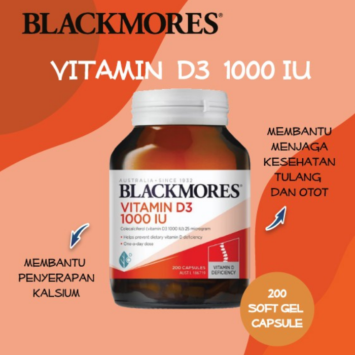 ✔️ BLACKMORES VITAMIN D3 1000 IU 60 TABLET