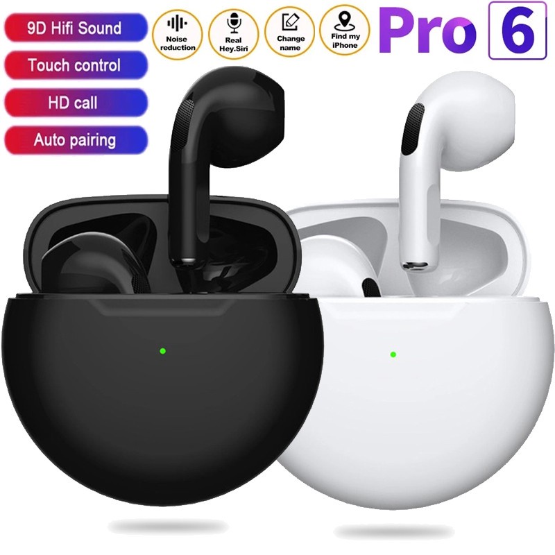 Tws Pro 6 Wireless Bluetooth Headset Mini Long Standby Wireless Bluetooth Headset for Android / Ios