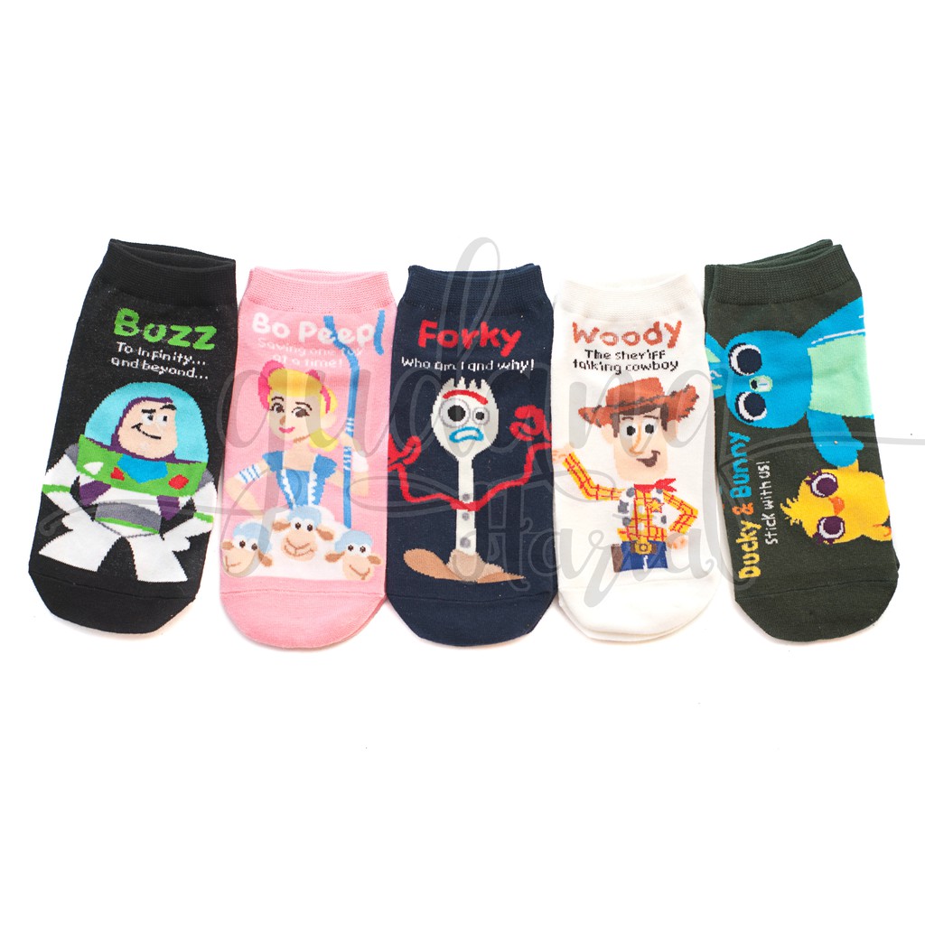 Kaos Kaki Wanita Pendek Toy Story Woody Buzz Forky Socks GH 103051