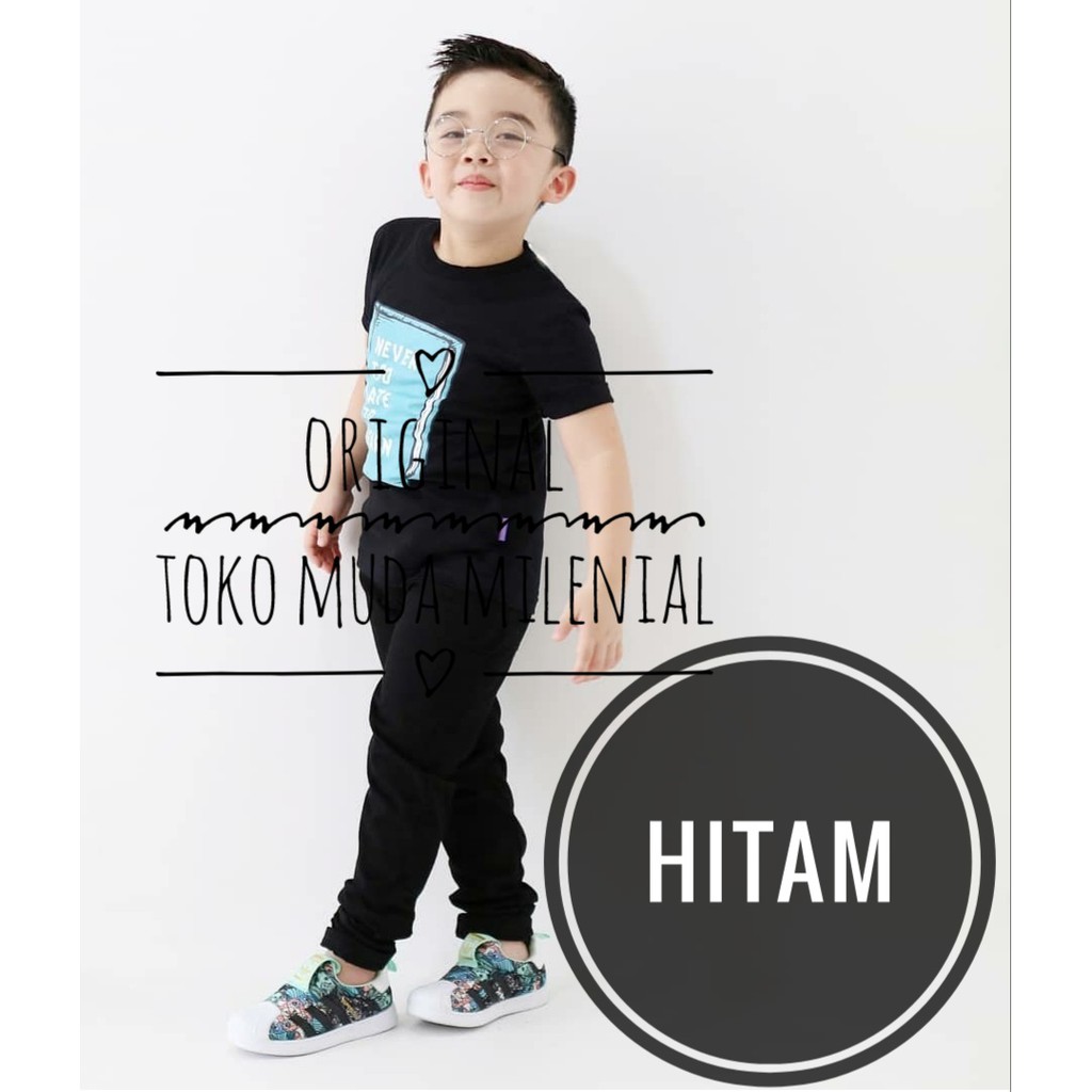 Celana panjang anak (b) cino usia 1-10 tahun-Hitam