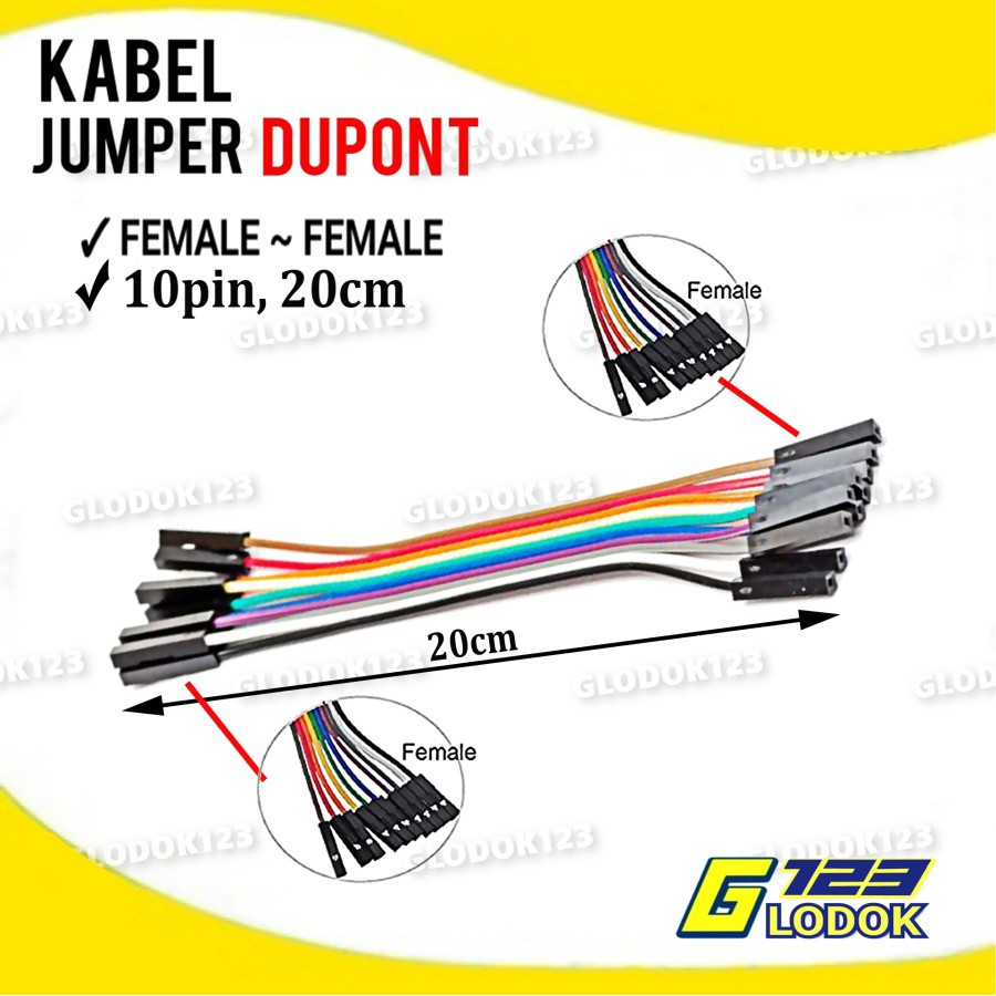 Kabel Jumper Male Female 10Pin 20cm Arduino