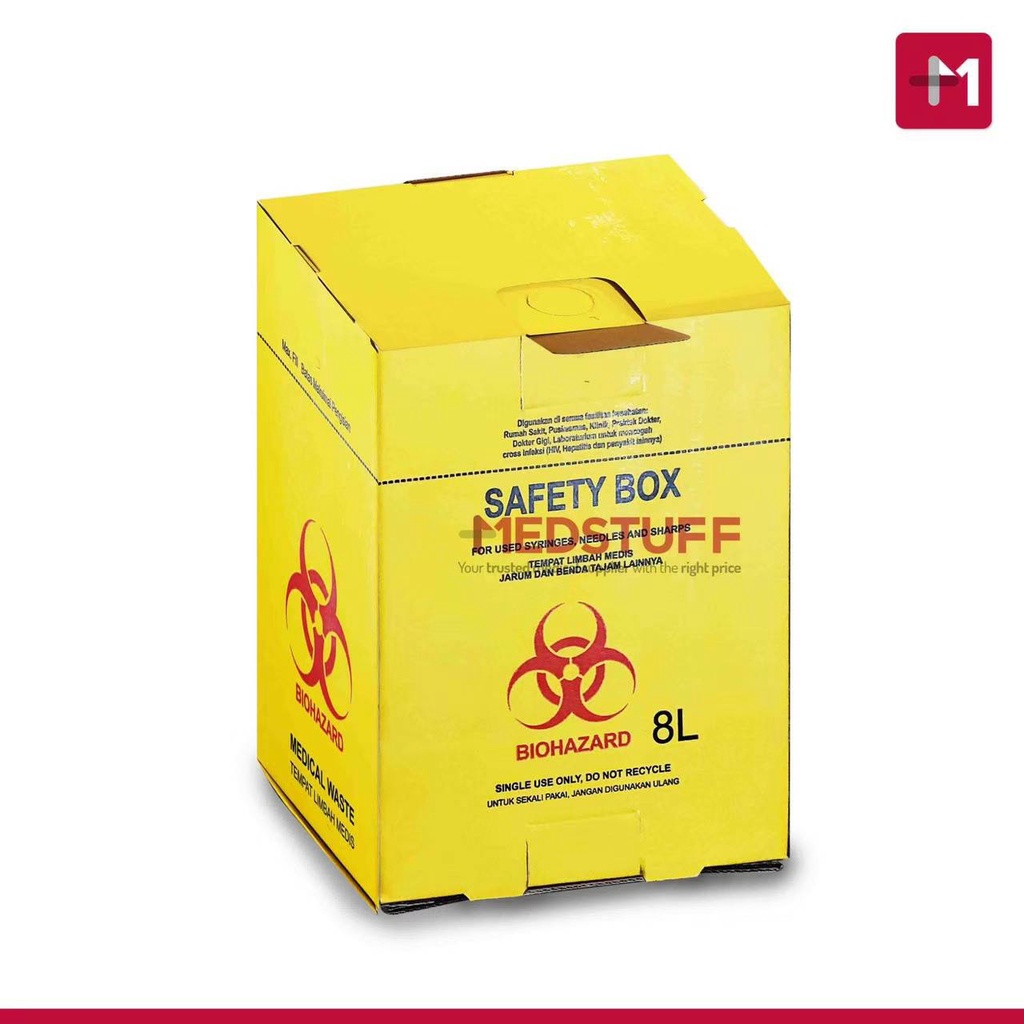 Safety Box 8L Tempat Sampah Medis Sampah Tajam