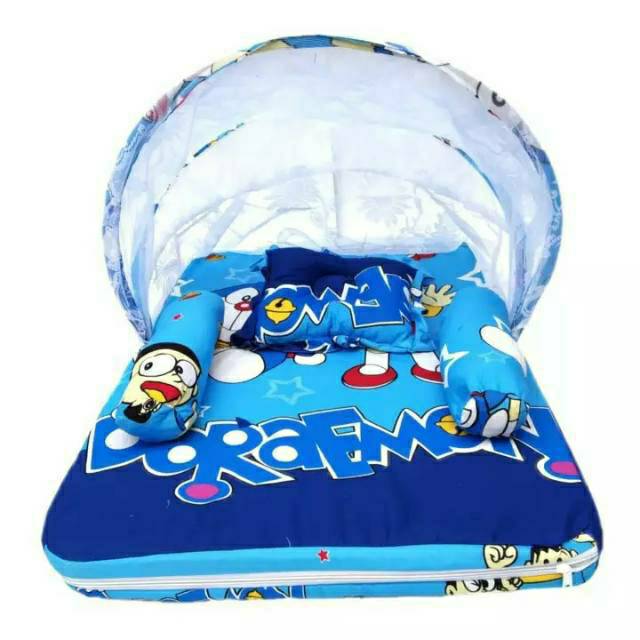 Kasur Bayi Lipat Kelambu Karakter Doraemon