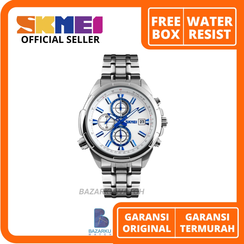 Jam Tangan Pria Skmei 9107 Jam Tangan Skmei Jam Tangan Rantai Jam Tangan Cowok Stainless Jam Cowok